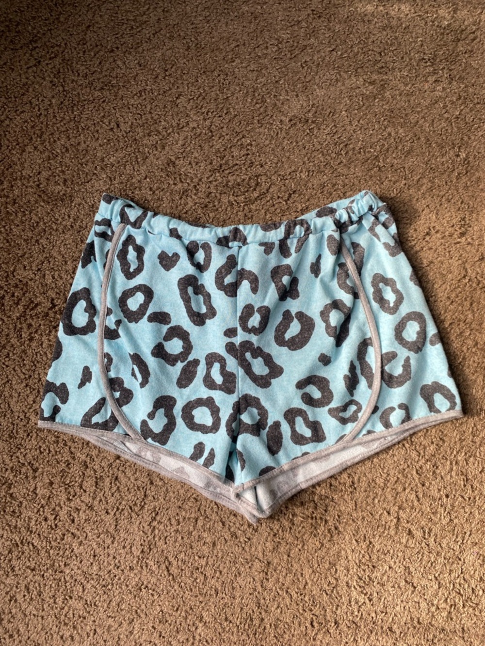 Fantastic Fawn Blue Leopard Print Lounge Shorts
